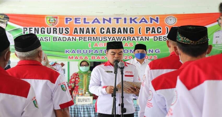 Acara pelantikan dan pengukuhan pengurus Pimpinan Anak Cabang (PAC) Asosiasi Badan Permusyawaratan Desa Nasional (Abpenas) Ploso, Kabupaten Jombang.