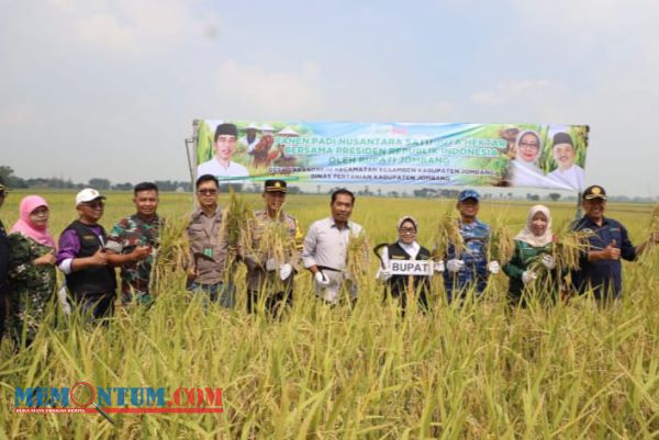 Bupati Jombang Gelar Panen Padi Nusantara 1 Juta Hektar di Desa Carangrejo